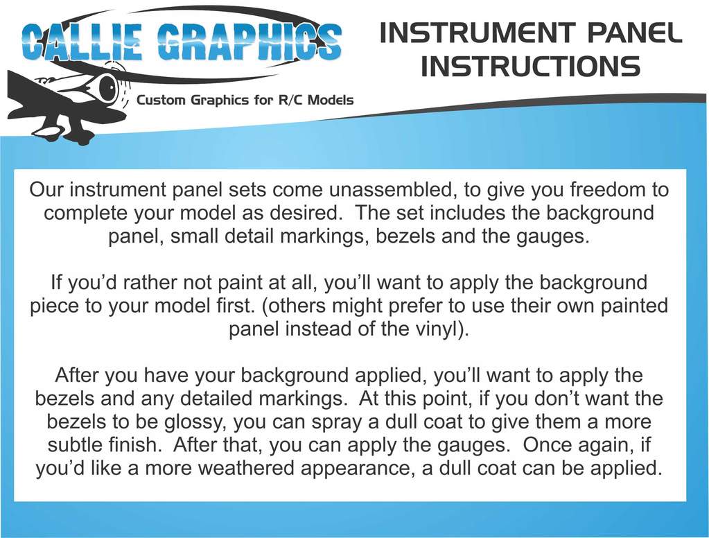 Piper Cub Instrument Panel Callie Graphics