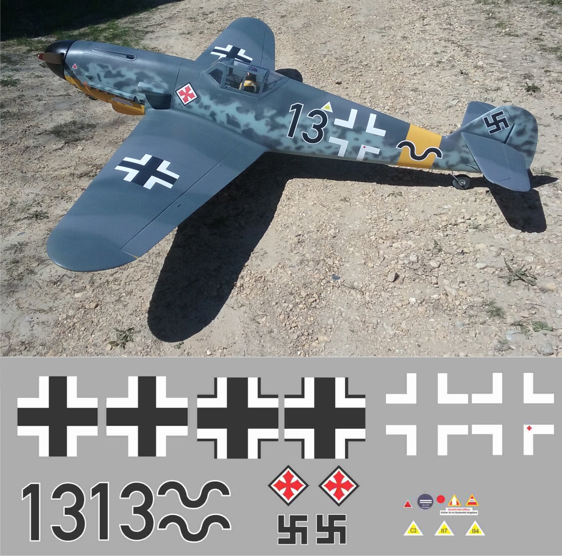 【限定生産】Bf 109 G-2 Sta.Kap.8./JG52 1/72 Bf 109 G-2 Model, Luftwaffe, 8./JG 52, Gunther Rall - Corgi