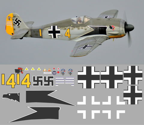 FW-190 Yellow 4 Graphics Set