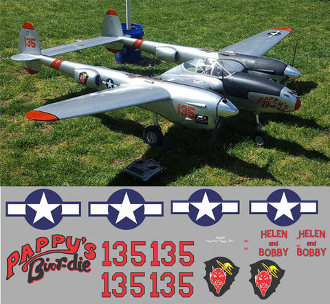 P-38 Pappy's Birr-die Graphics Set
