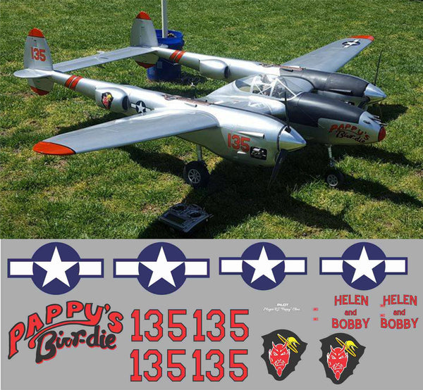 P-38 Pappy's Birr-die Graphics Set – Callie Graphics