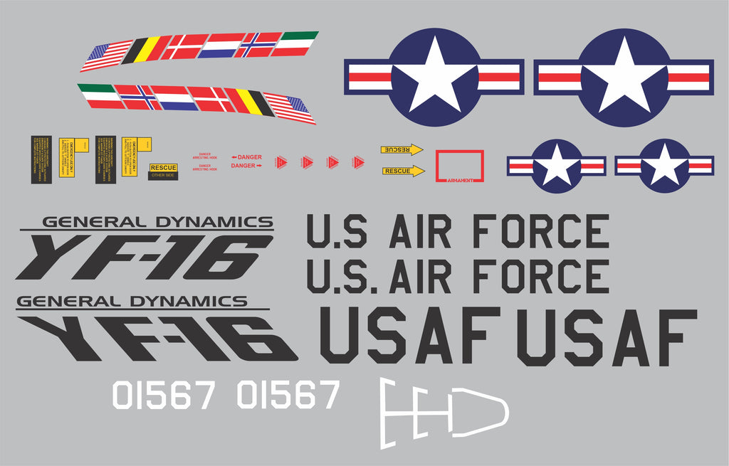 F-16 Prototype YF-16 #01567 Graphics Set – Callie Graphics